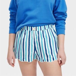 Roller Rabbit x Target Women's Boxer Shorts Blue and White stripes